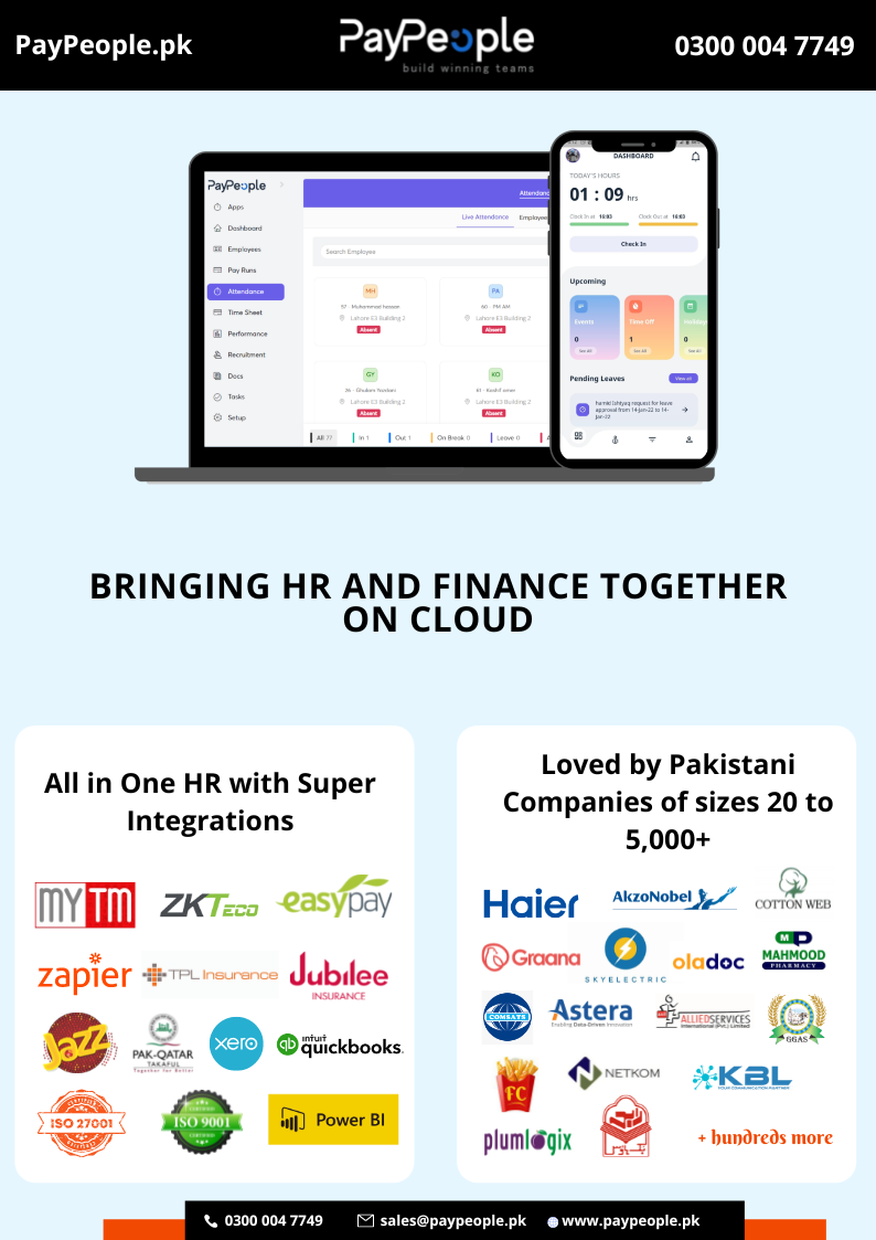 Why staff in Payroll software in Karachi Pakistan work independently ?