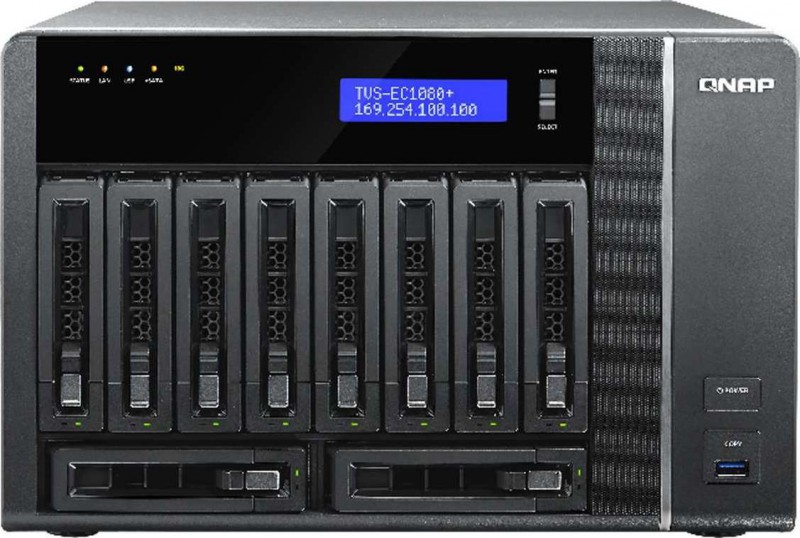 QNAP TVS-EC1080-E3-8G 10 Bay Edge Cloud Turbo vNAS, SATA 6G, 4LAN, 10G-ready 8GB | TVS-EC1080-E3-8G